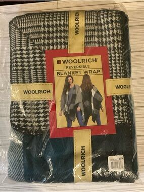 Woolrich Womens Blanket Wrap Poncho Sweater One Size Cozy Oversize Cabincore OS